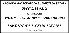 Nagroda "Złota Łuska" dla Banku Sp&oacute;łdzielczego w Zatorze